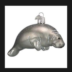 NWT - Manatee Blown Glass Ornament - Old World Christmas